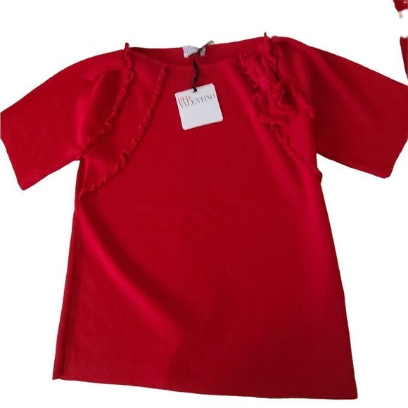 NWT Red Valentino Wool Red Bow Short Sleeved Sweater Size S - Picture 12 of 13